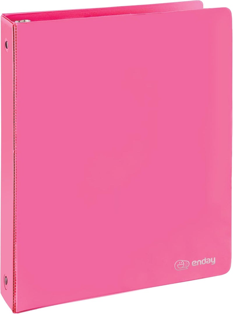 Enday 3 Ring Binder 1.5 Inch Pink, 1 ½ inch Binder Clear View Cover with 2 Inside Pockets, Colored School Supplies Office and Home – by - Image 2